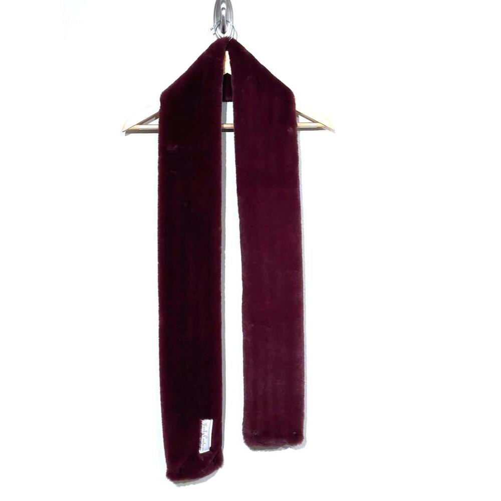 Minky Couture Burgundy Plush Faux Fur Scarf Ultra Soft Infinity Scarf Y2K Sleaze